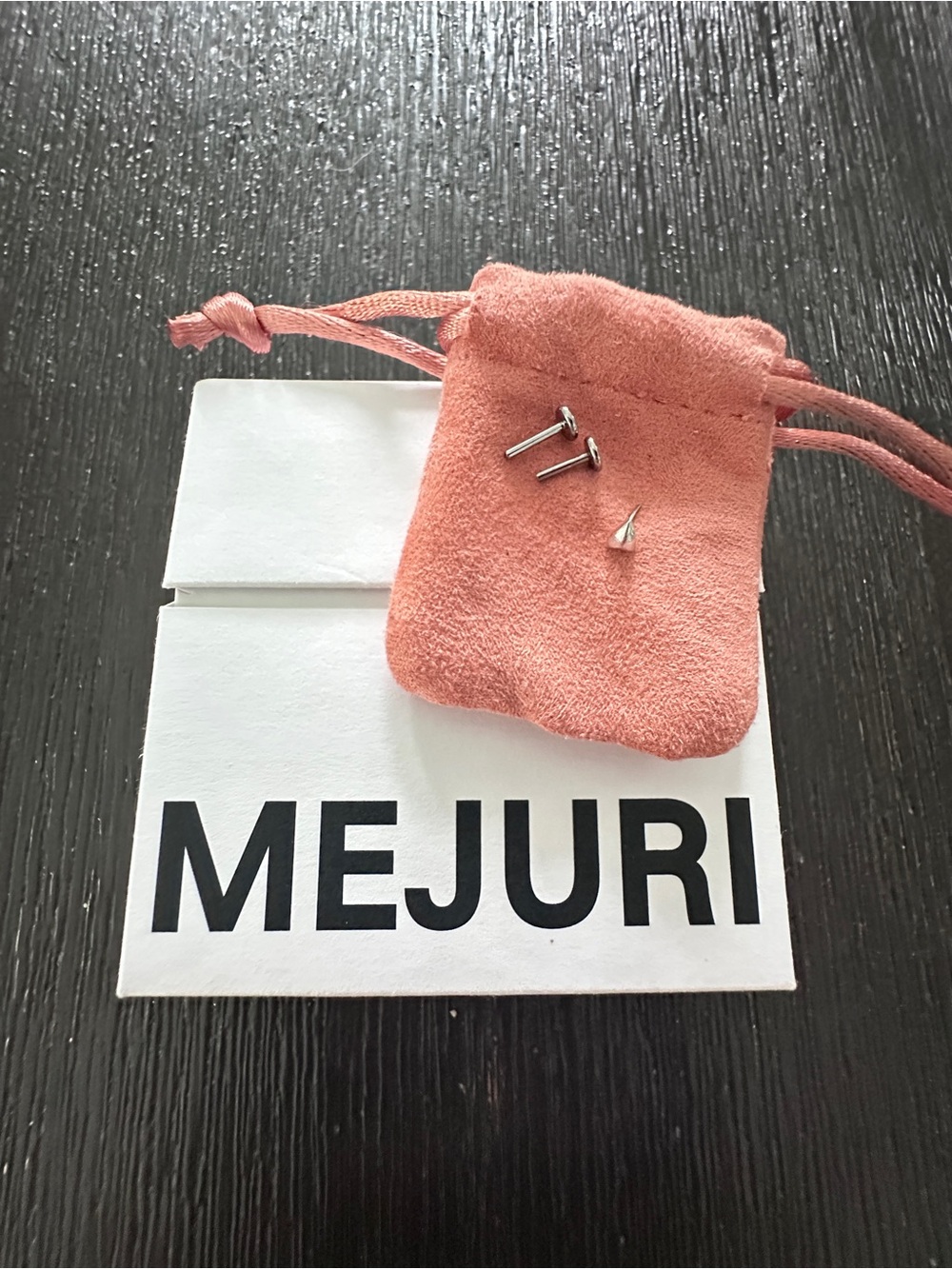 Mejuri Single Puffy Pyramid Flat Back Stud 14k White Gold